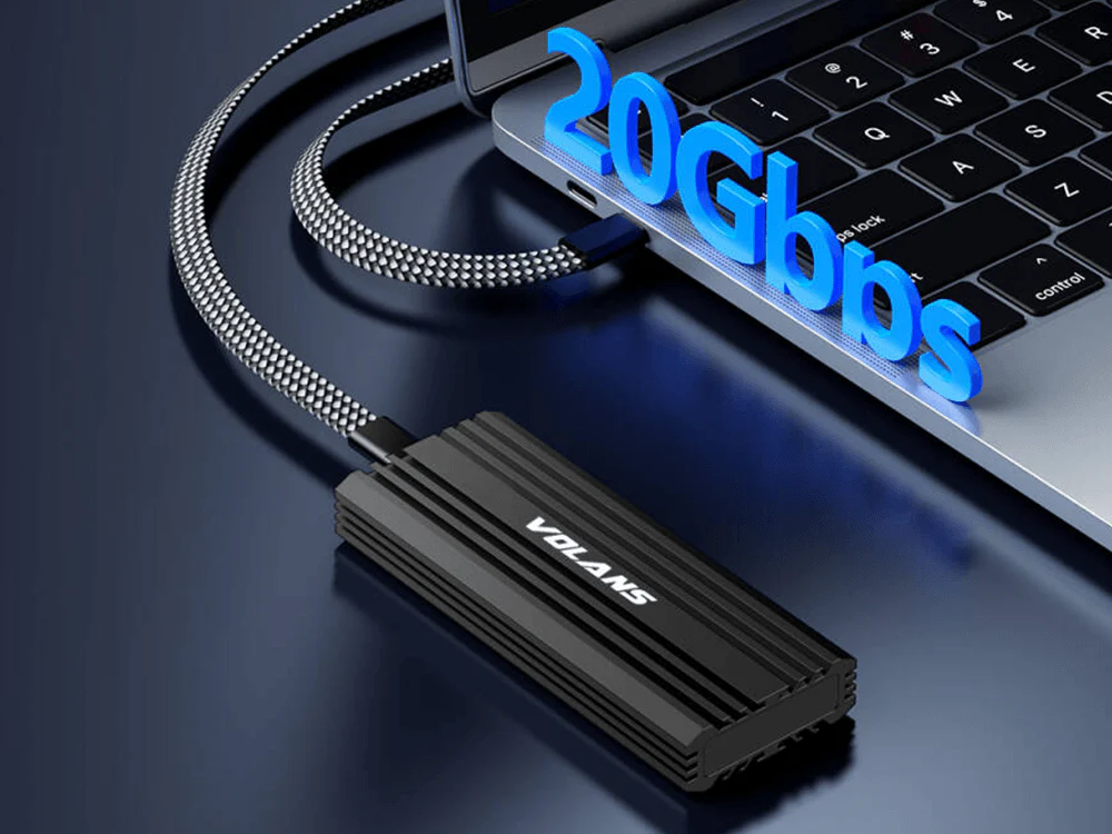 Volans Aluminium NVMe PCIe M.2 SSD to USB3.2 Gen2x2 Type C Enclosure (VL-UCM2-G) - Image 3