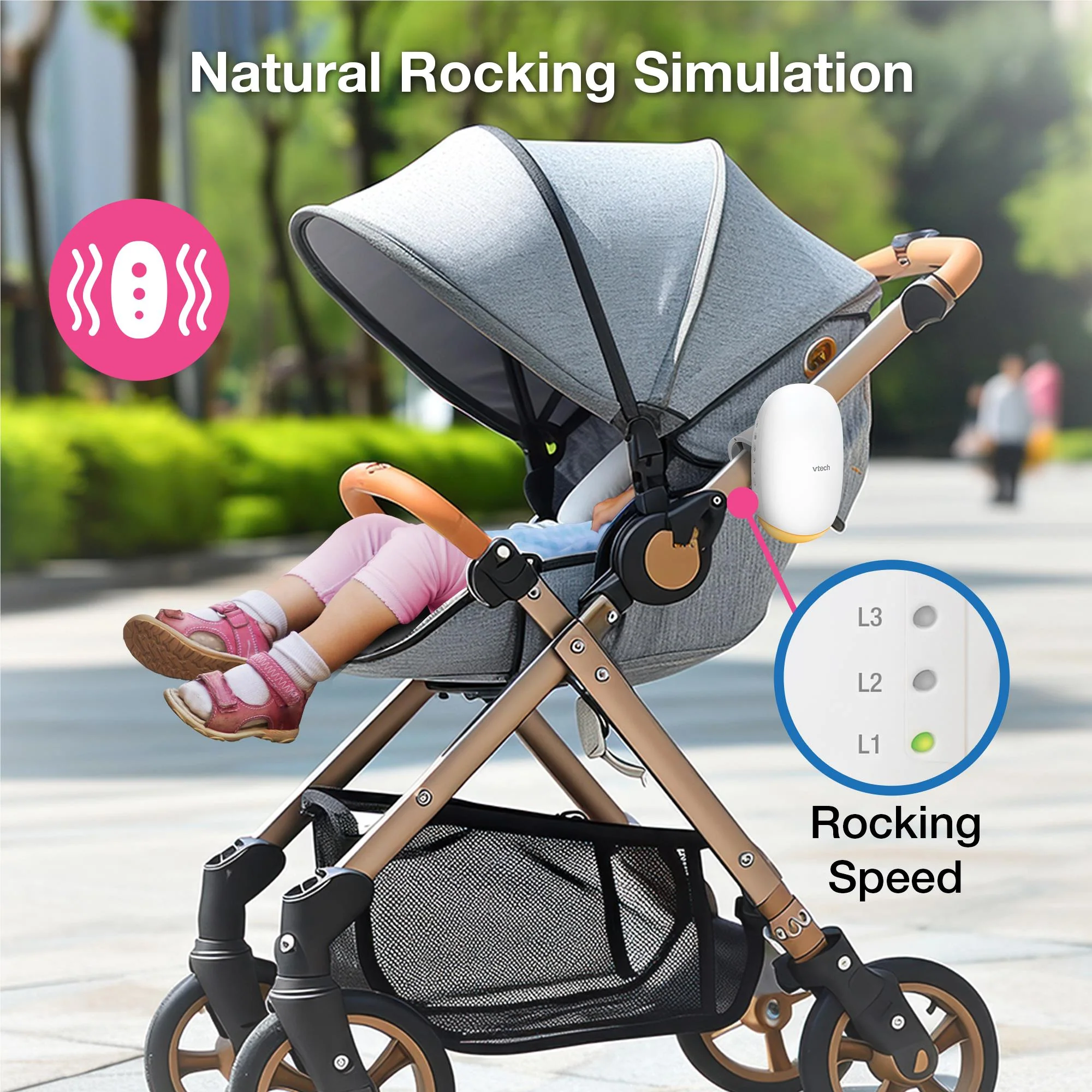 VTech BC8611 V-Hush Rocker Sound & Motion Stroller Soother - Image 3