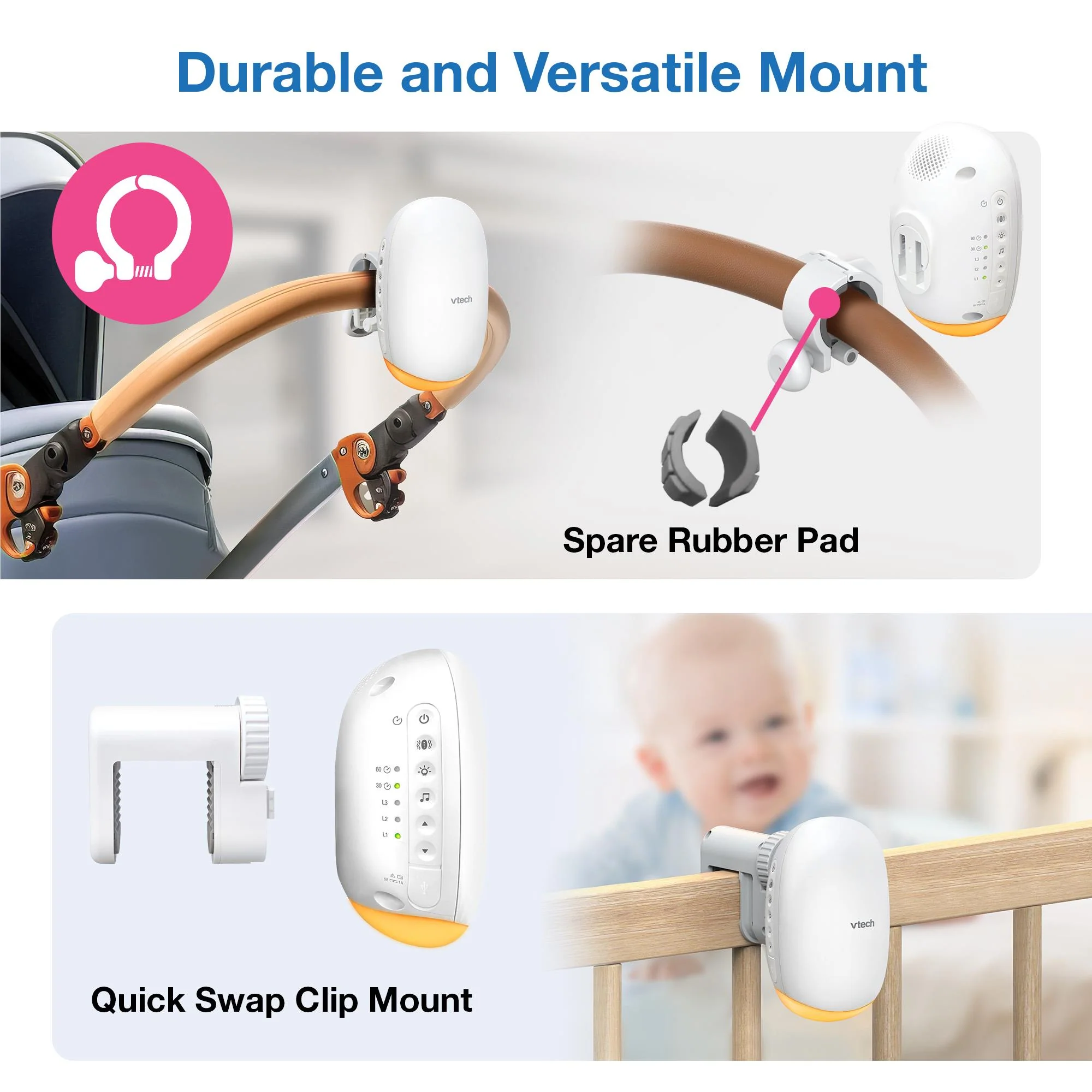 VTech BC8611 V-Hush Rocker Sound & Motion Stroller Soother - Image 6
