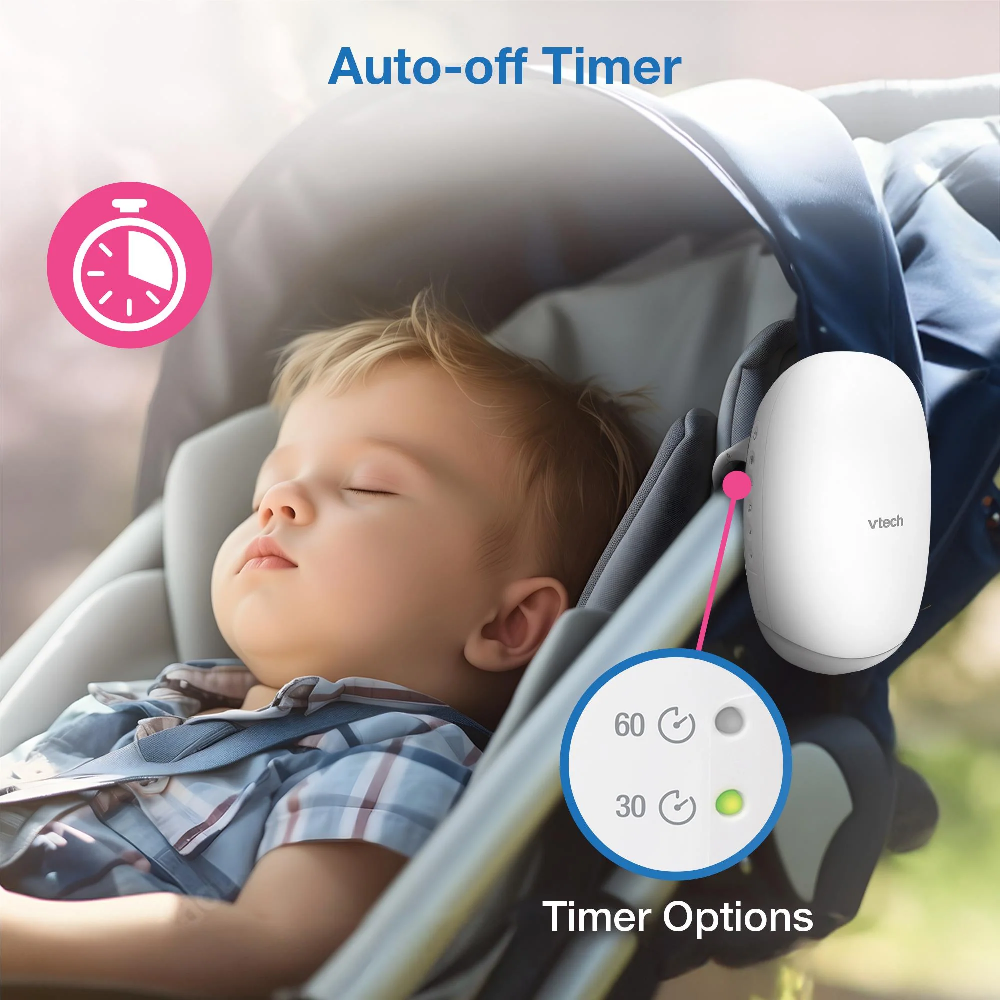 VTech BC8611 V-Hush Rocker Sound & Motion Stroller Soother - Image 7