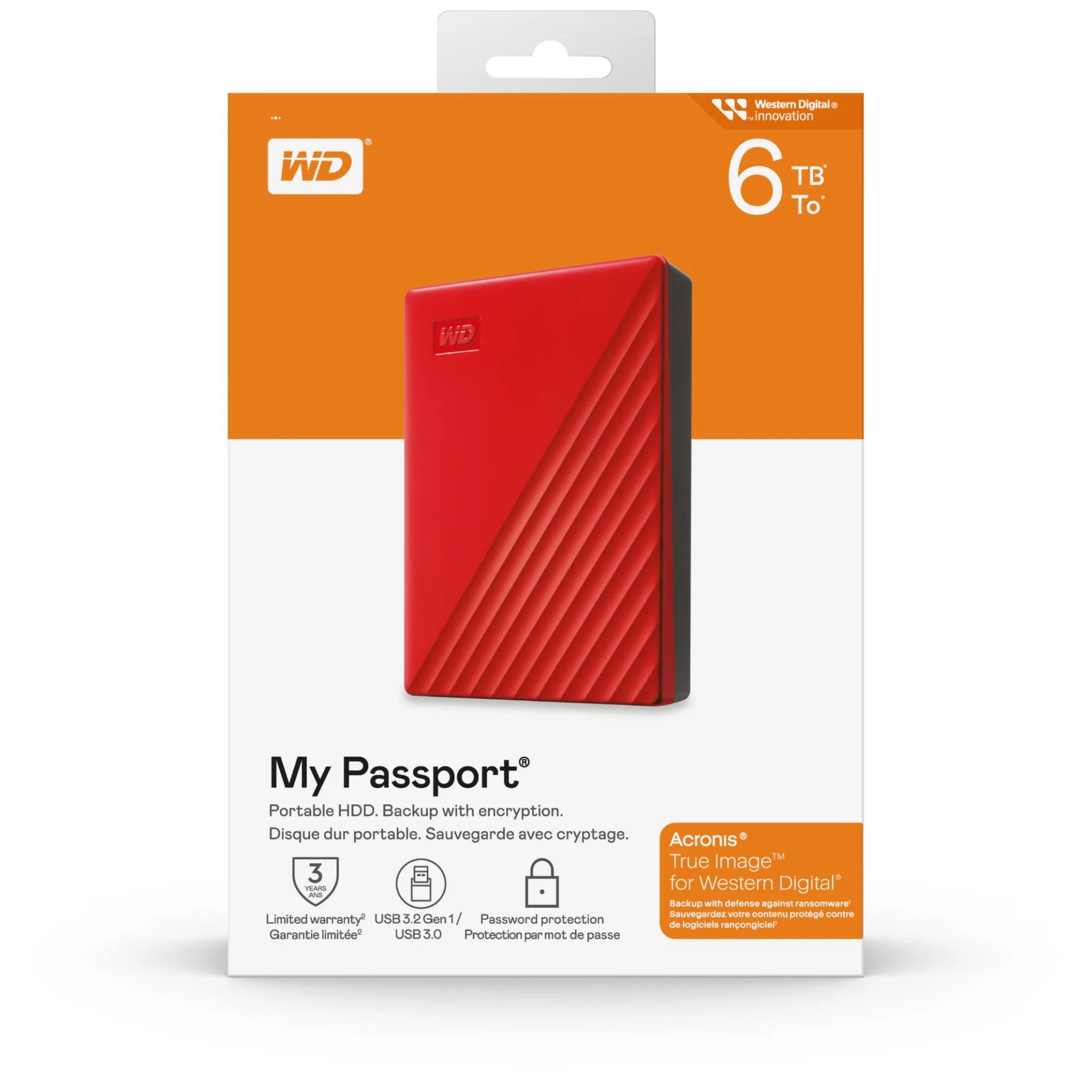 WD My PassportĀ® 6TB Portable HDD Storage (Red) - Image 6