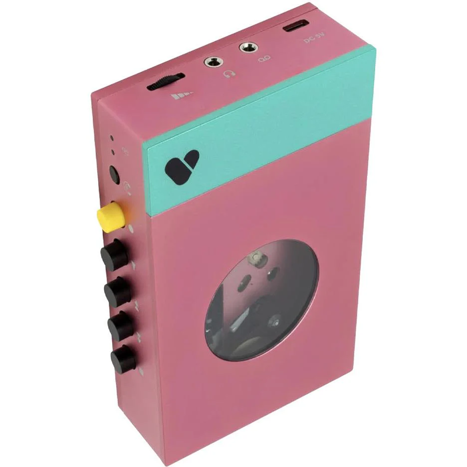 We Are Rewind Portable Bluetooth Cassette Player (Edith Pink & Green) - Image 3