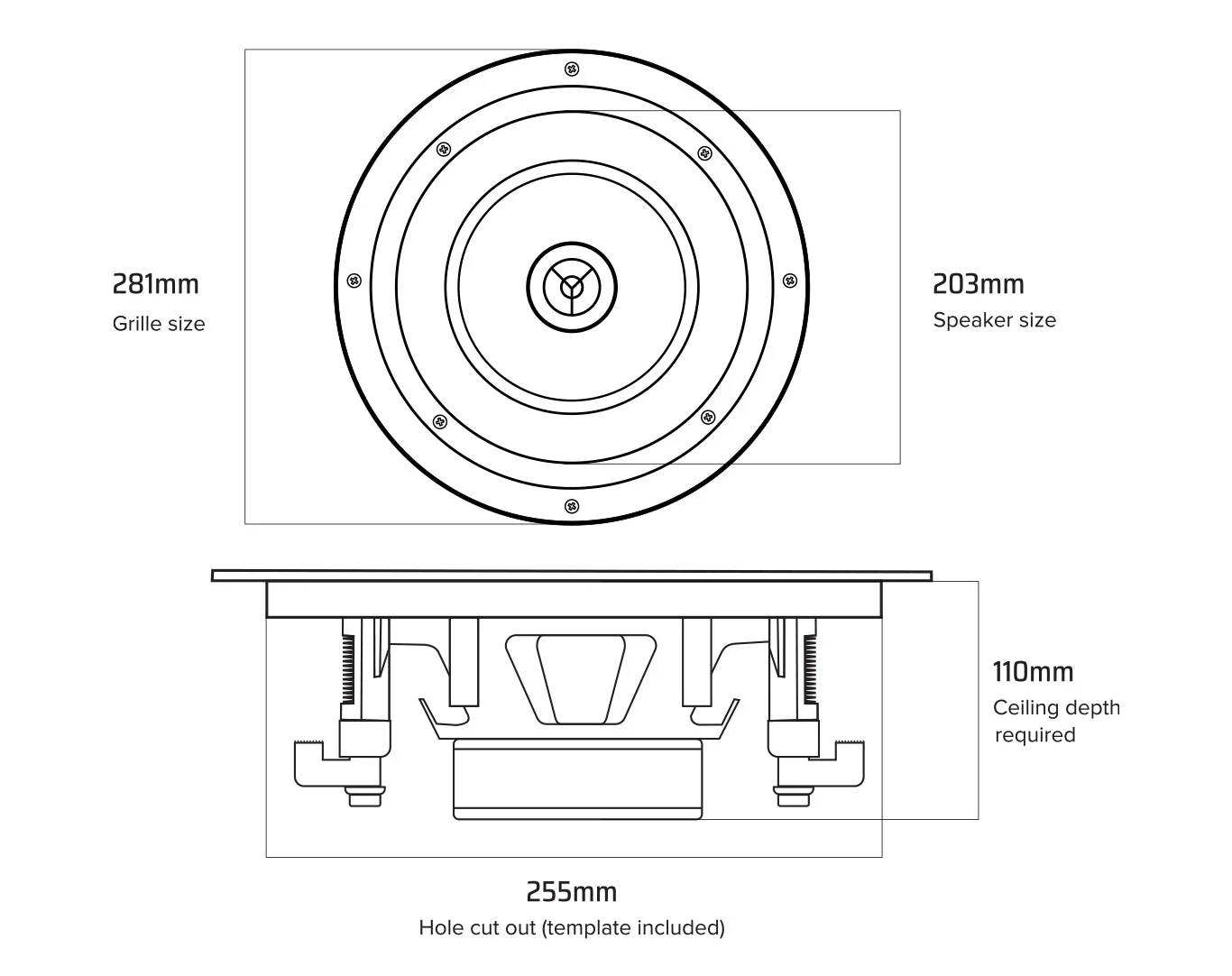 Weconic 8" 200W Rimless Ceiling Speakers - Image 8