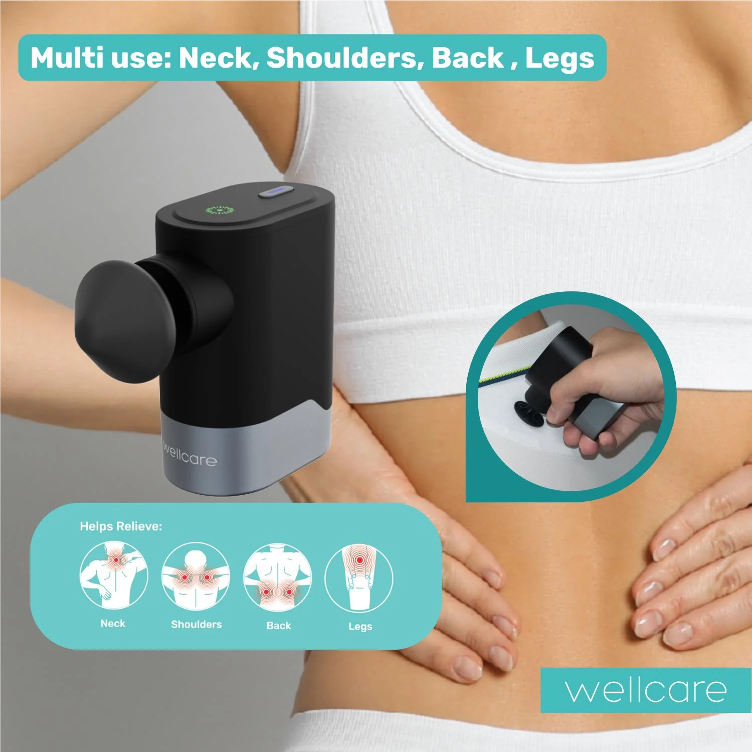 Wellcare Mini Massage Gun (Black) - Image 7