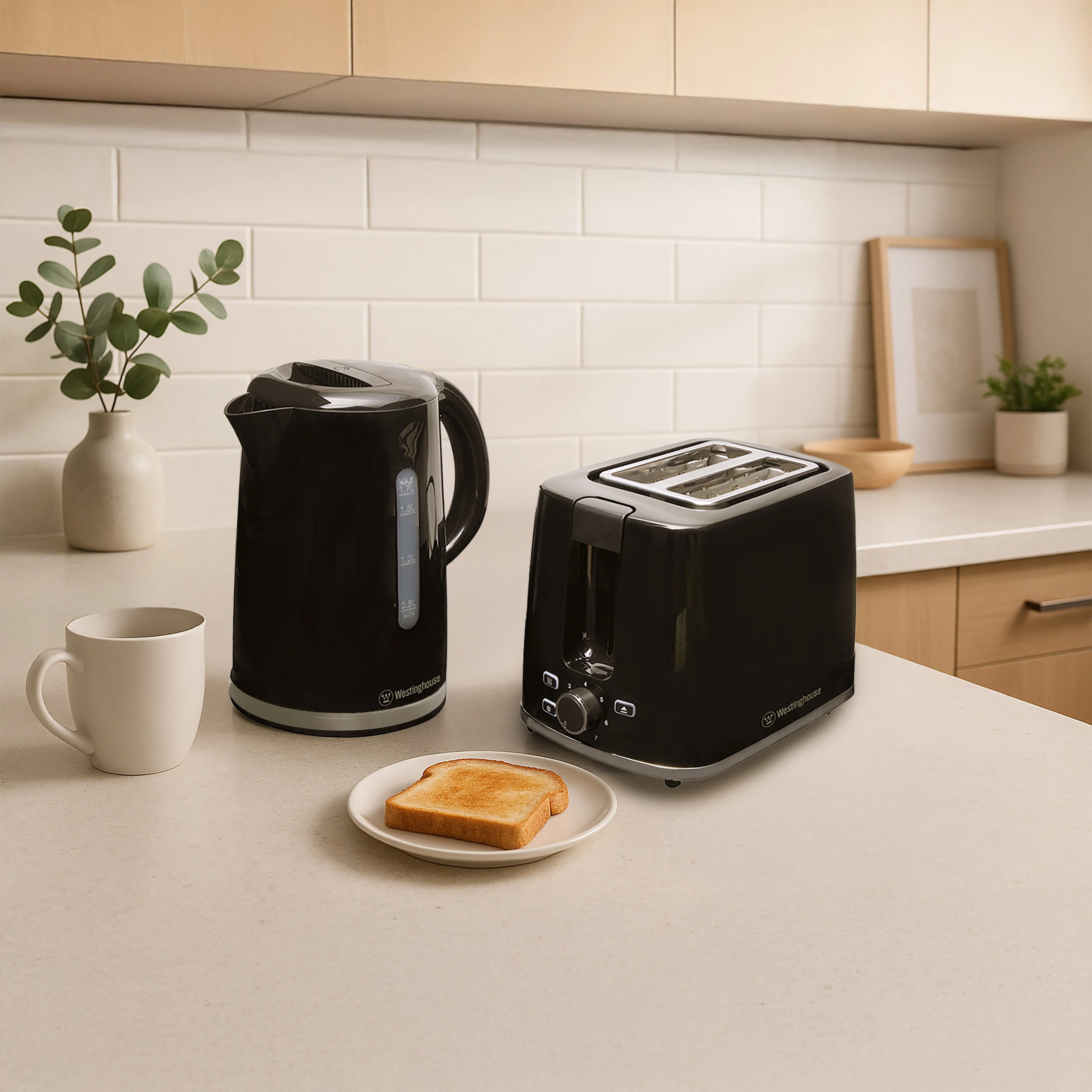 Westinghouse WHKE12K 1.7 L Electric Kettle with Silver-Trim Base (Black) - Image 3