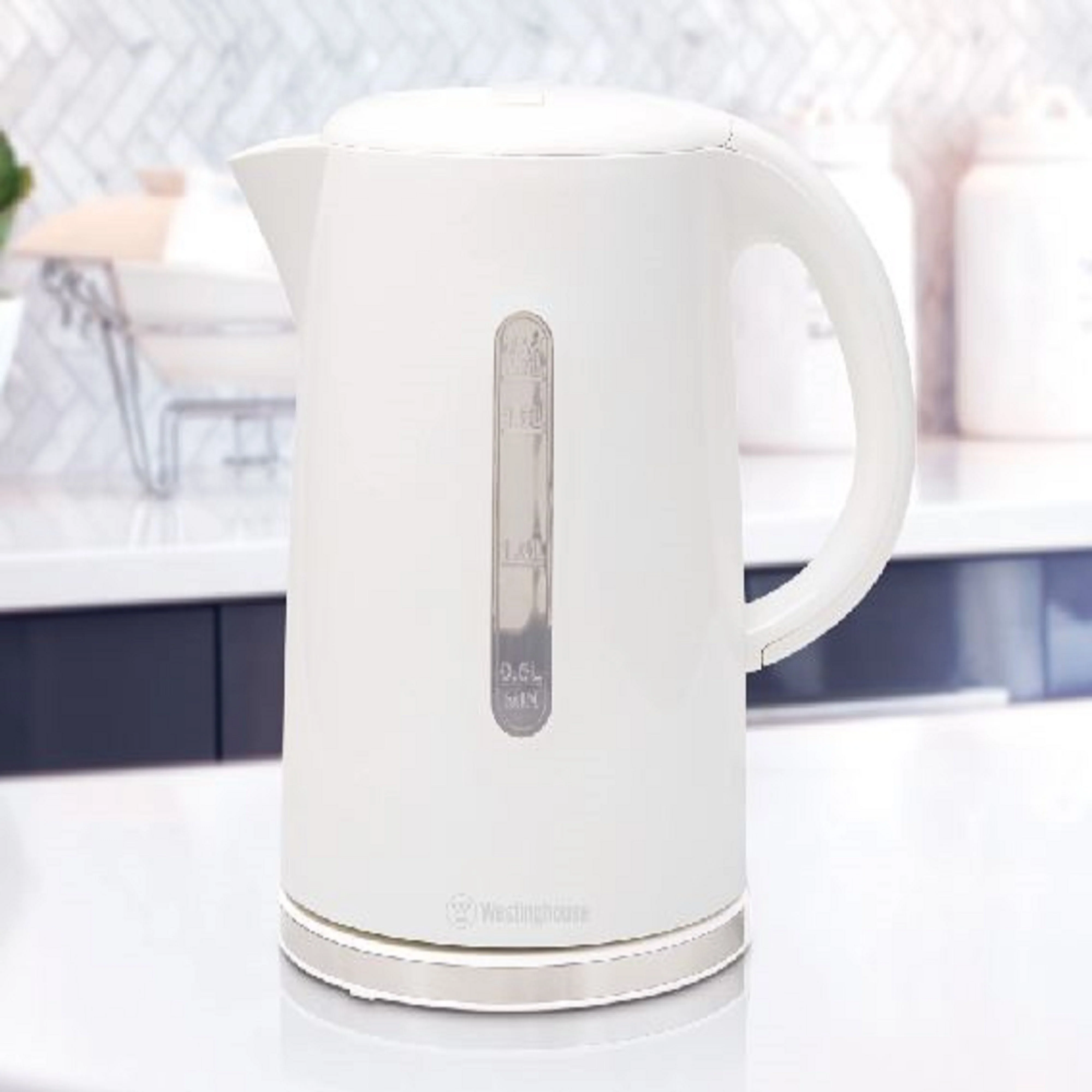 Westinghouse WHKE12K 1.7 L Electric Kettle with Silver-Trim Base (White) - Image 4