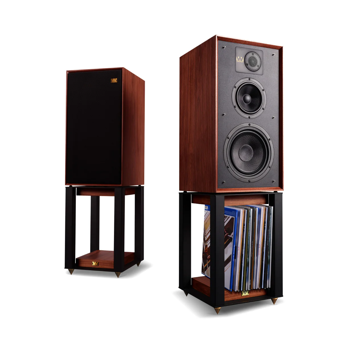 Wharfedale LINTON 85th Loudspeakers with Floor Stands - Pair (Mahogany) - Image 2