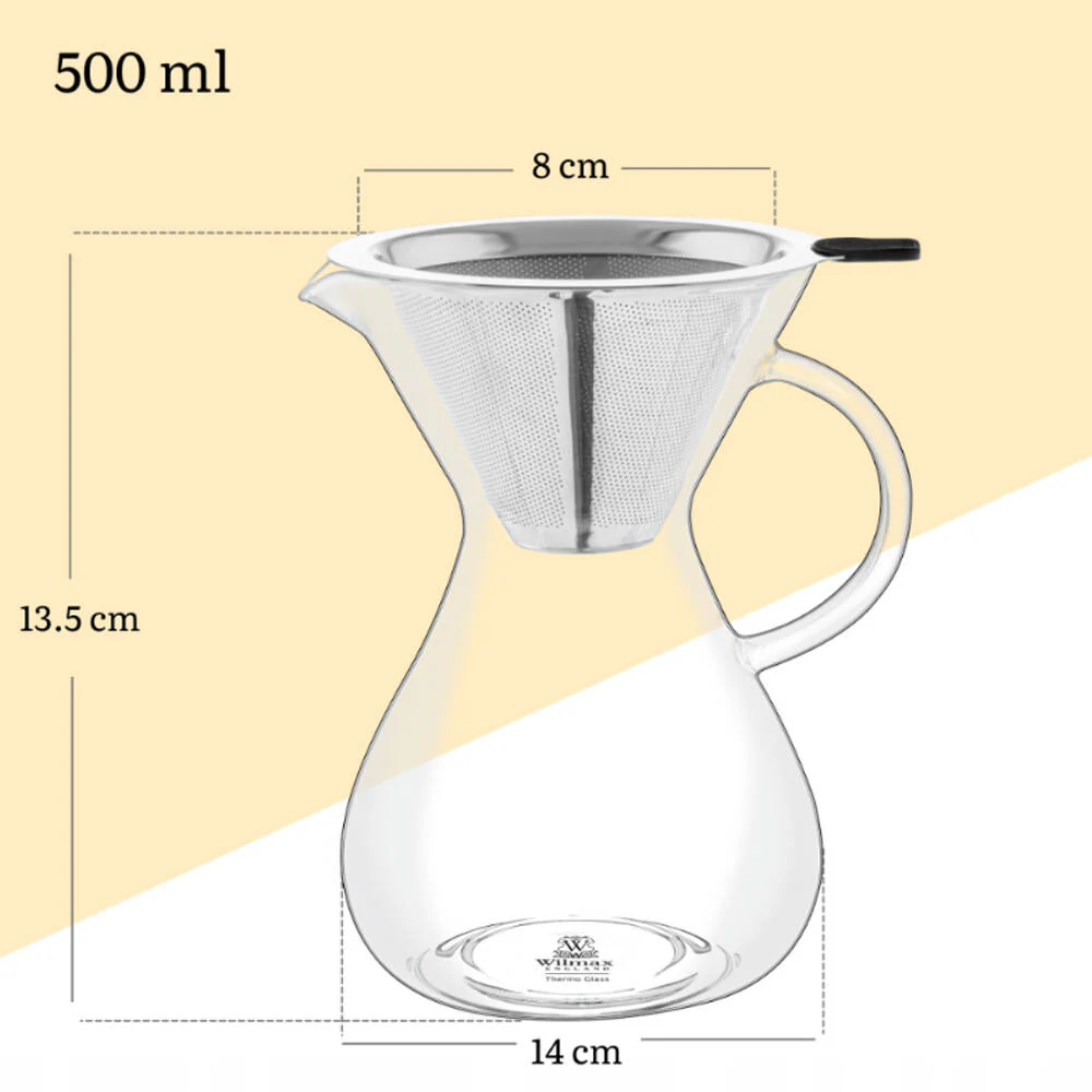 Wilmax England Thermo Coffee Decanter 500ml with Stainless Steel Filter - Image 2