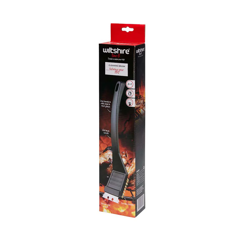 Wiltshire Bar-B Barbeque Metal Bristle Long Handle Cleaning Brush - Image 2