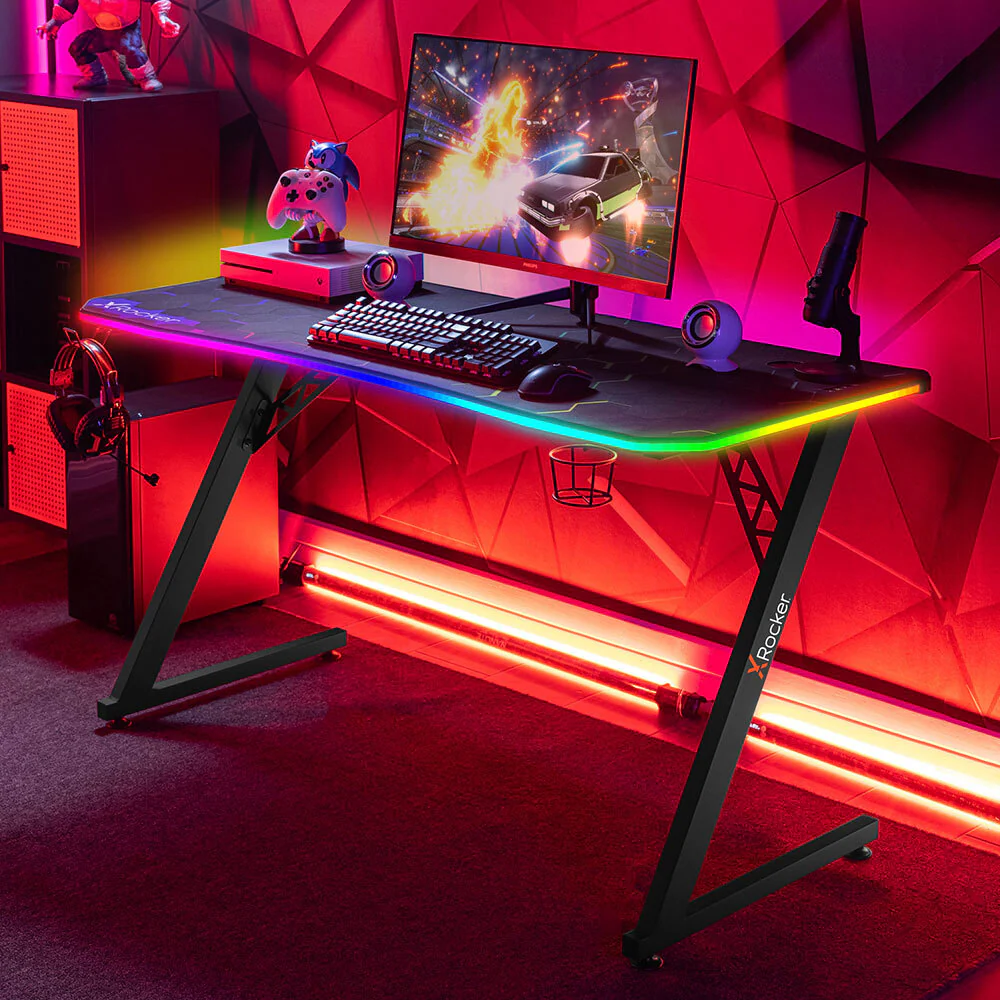 X Rocker Pulsar RGB XL Aluminium Gaming Desk with Neo Motion and Wireless Charging - Image 4