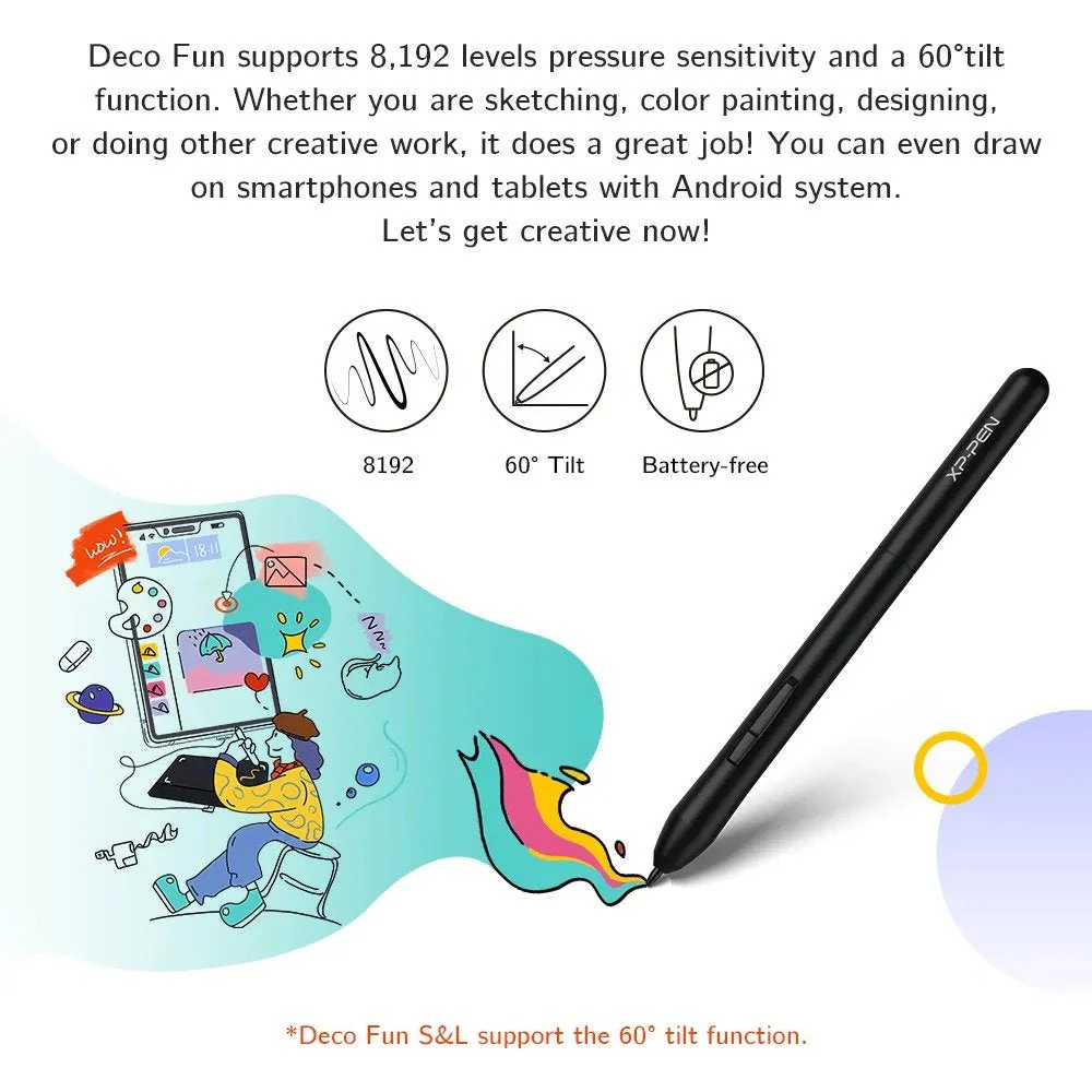 XPPen Deco Fun S Graphics Tablet - Black - Image 5