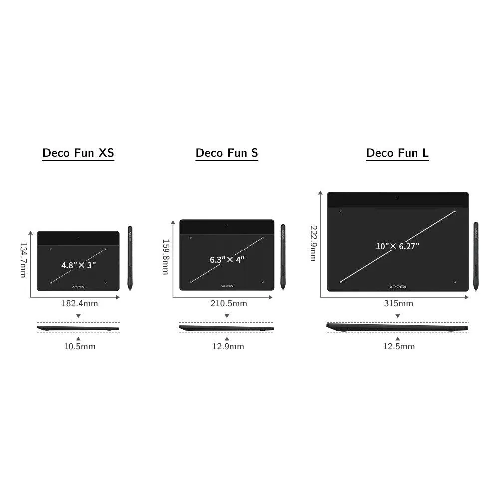 XPPen Deco Fun XS Graphics Tablet - Black - Image 3