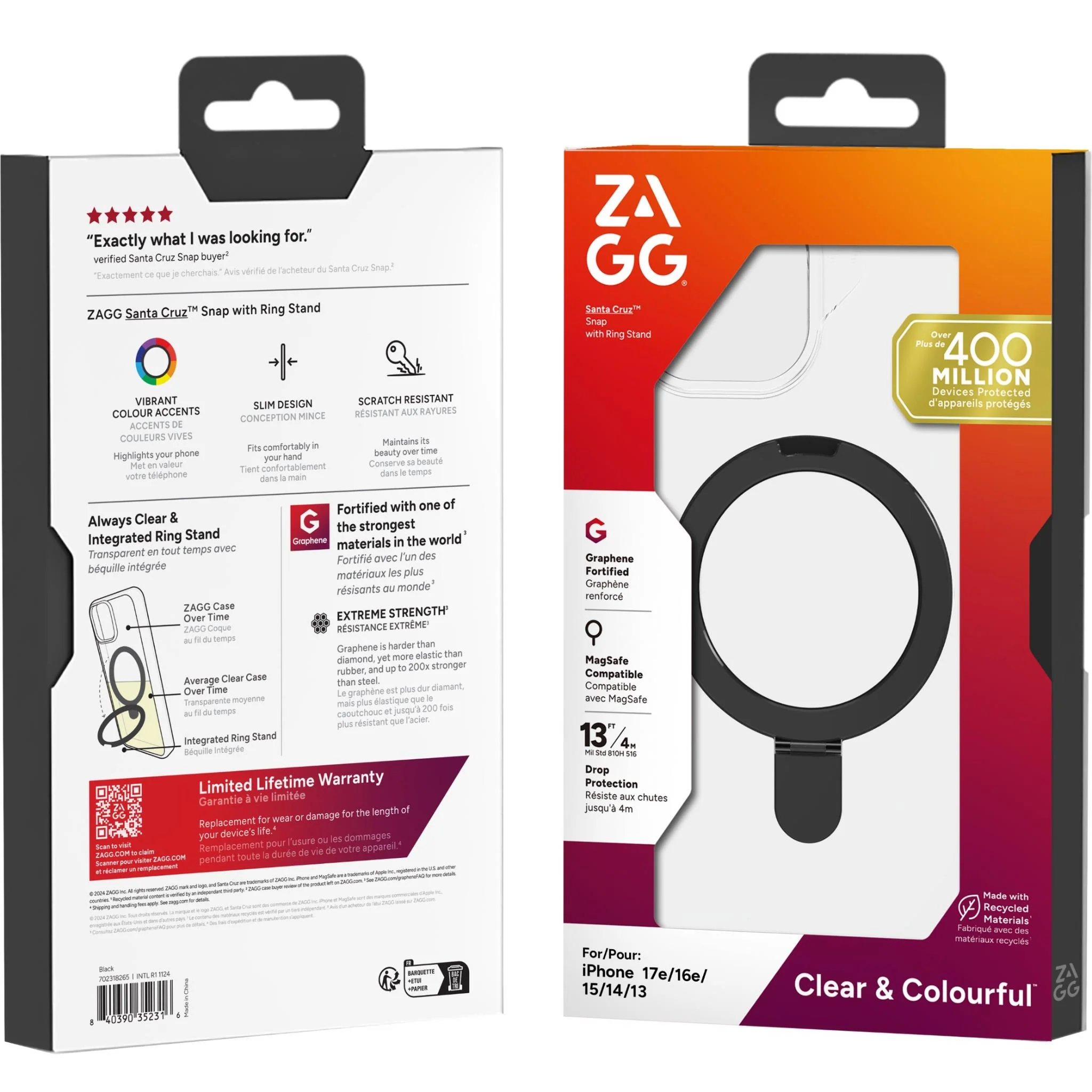 ZAGG Santa Cruz Snap RingStand Case for iPhone 17e/16e/15/14/13 (Black) - Image 5