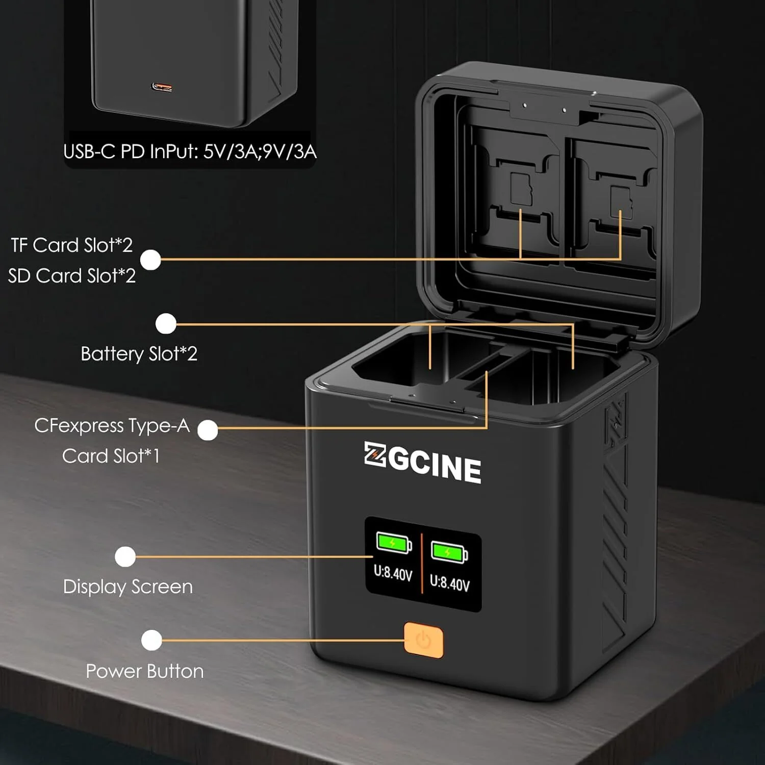 ZGCine USB-Type C Charging Case for Nikon EN-EL25 Battery - Image 3