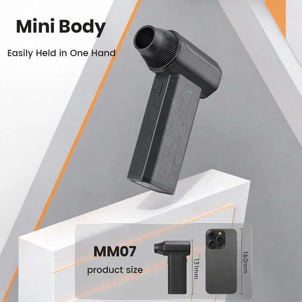 ZLOS MM07 Mini Portable Turbo Blower 120W Cordless Air Duster High Power for Dust Cleaning, Car Drying, Snow Removal & Inflation - Image 6
